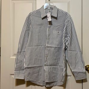 Lacoste white/blue striped button down dress shirt